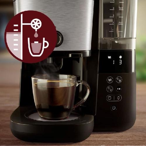 Cafetiere Cafetiere filtre avec broyeur intégré - PHILIPS - HD7888/01 - Jusqu'a 10 tasses - 1.25 L - Noir / Argent