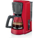 Cafetiere Cafetiere Filtre - BOSCH - TKA2M114 MyMoment - Rouge - Capacité 1.25L - verseuse verre - systeme anti-gouttes