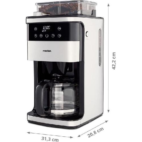 Cafetiere Cafetiere Filtre Digitale avec Broyeur - MEDION - 1000W - 1.5L - Silver