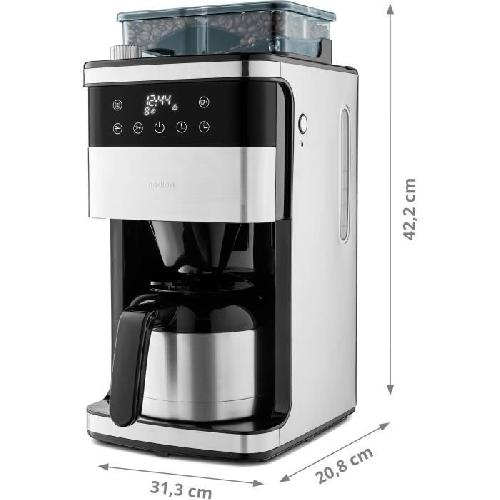 Cafetiere Cafetiere Filtre Digitale Isotherme avec Broyeur - MEDION - 1000W - 1.0L - Silver