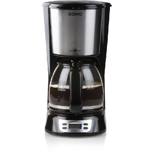 Cafetiere Cafetiere Filtre - DOMO - DO708K - 1000 W - 1.5 L - 12 tasses - Ecran LCD - Minuteur 24 h - Noir et acier inoxydable