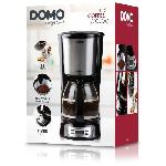 Cafetiere Cafetiere Filtre - DOMO - DO708K - 1000 W - 1.5 L - 12 tasses - Ecran LCD - Minuteur 24 h - Noir et acier inoxydable