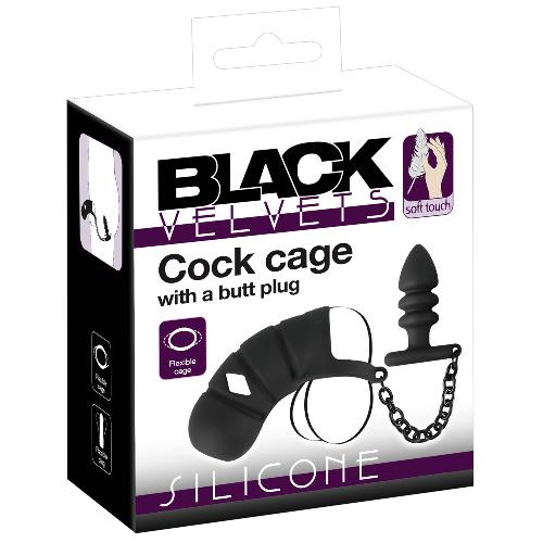 Attacher Cage a penis avec plug anal