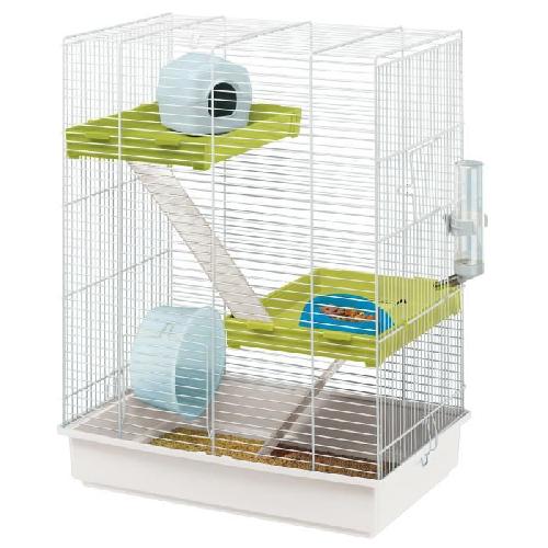 Cage Cage pour hamster 462958 cm - Structure verticale en metal - Accessoires inclus - Blanc - FERPLAST