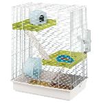 Cage pour hamster FERPLAST Tris - Structure verticale en métal - Accessoires inclus - Blanc