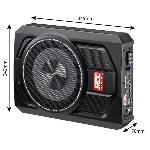 Autoradios : Caissons De Basse - Subwoofer Caisson de grave amplifie - MTX AUDIO - RTU8P - 20 cm - 150W RMS - Telecommande EBC