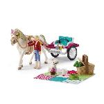 Figurine Miniature - Personnage Miniature Caleche pour le spectacle équestre. coffret schleich avec 32 éléments inclus dont 1 cheval schleich et 1 personnage. coffret