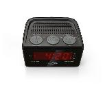 Radio Reveil CALIBER HCG014 - Radio reveil avec tuner FM digital et grand ecran led - Alarme buzzer - USB - 10 stations preprogrammes - Noir