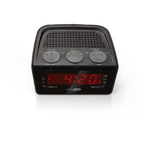 Radio Reveil CALIBER HCG014 - Radio reveil avec tuner FM digital et grand ecran led - Alarme buzzer - USB - 10 stations preprogrammes - Noir