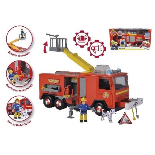 Figurine Miniature - Personnage Miniature Camion Jupiter Sam le Pompier - Figurines Sam et Radar Incluses - Fonctions Sonores et Lumineuses