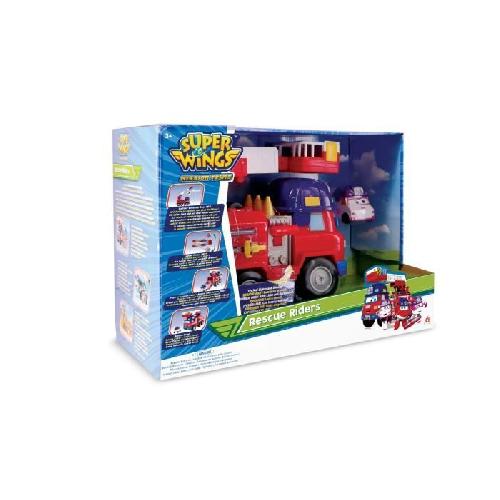 Figurine Miniature - Personnage Miniature Camion Pompier Super Wings Transformable Rescue Riders + 1 figurine Zoey