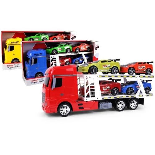 Vehicule Miniature Assemble - Engin Terrestre Miniature Assemble Camion Transport - TURBO CHALLENGE- Vehicules d'Interventions - 1-24 - Vehicule Friction - Couleur Aleatoire