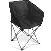 Camping - Camp De Base Fauteuil pliant - KAMPA - Tub Chair Eco Charcoal - Léger. matelassé rPET. noir. recyclés. acier. sac de transport. supporte 120 kg