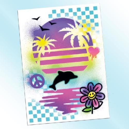 Jeu De Coloriage - Dessin - Pochoir Canal Toys - Airbrush Art - Kit de Création de Posters avec spray électronique. pochoirs et feutres - AIR 015