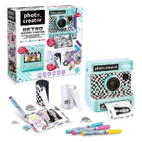 Appareil Photo Enfant Canal Toys - Appareil Photo Retro a impression instantanee - 4 rouleaux de papier dont 1 autocollant. feutres et stickers - CLK 019