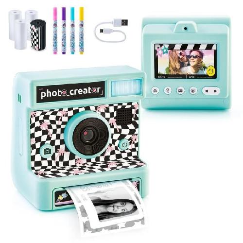 Appareil Photo Enfant Canal Toys - Appareil Photo Retro a impression instantanee - 4 rouleaux de papier dont 1 autocollant. feutres et stickers - CLK 019