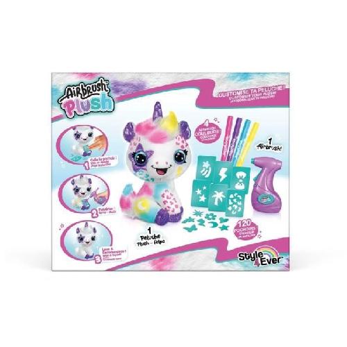 Jeu De Coloriage - Dessin - Pochoir Canal Toys Peluche a personnaliser Licorne - Airbrush électrique avec pochoirs et feutres