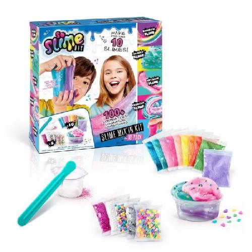 Jeu De Sable A Modeler CANAL TOYS - Slime - Mix'in Kit - Pack 10 Slimes pour Enfant de 6 ans et plus - Multicolore