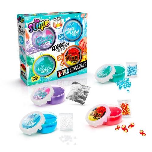 Jeu De Pate A Modeler Canal Toys - SO SLIME DIY - Xtra Sensation Multipack- Avec 4 slimes a sensations et décorations - SSC 308