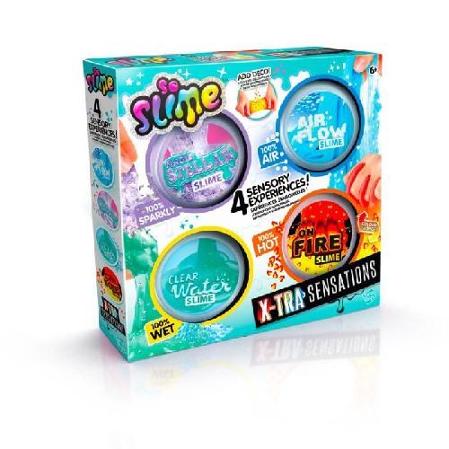 Jeu De Pate A Modeler Canal Toys - SO SLIME DIY - Xtra Sensation Multipack- Avec 4 slimes a sensations et décorations - SSC 308