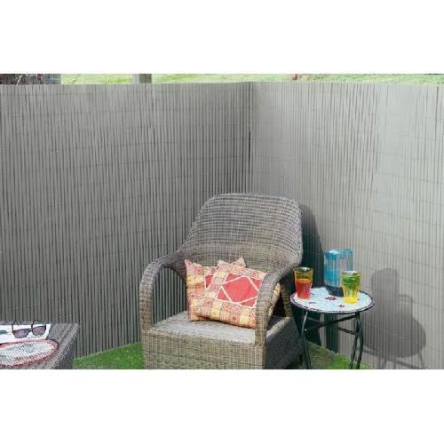 Cloture - Canisse - Brise Vue - Grillage - Panneau Canisse double face PVC gris - NATURE - 1 x 3 m - 100% occultant - 1500 g/m²