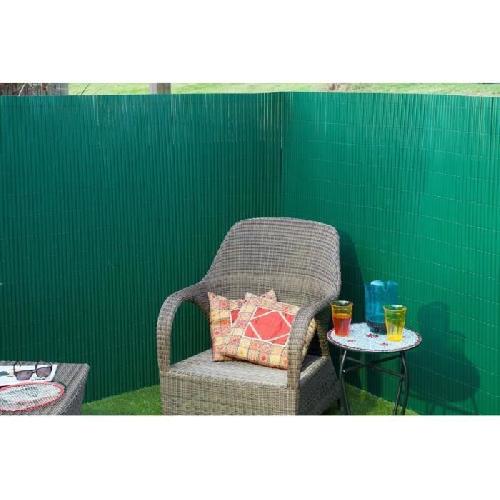 Cloture - Canisse - Brise Vue - Grillage - Panneau Canisse double face PVC vert foncé - NATURE - 1 x 3 m - 100% occultant - 1500 g/m²