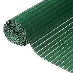 Cloture - Canisse - Brise Vue - Grillage - Panneau Canisse double face PVC vert foncé - NATURE - 1 x 3 m - 100% occultant - 1500 g/m²