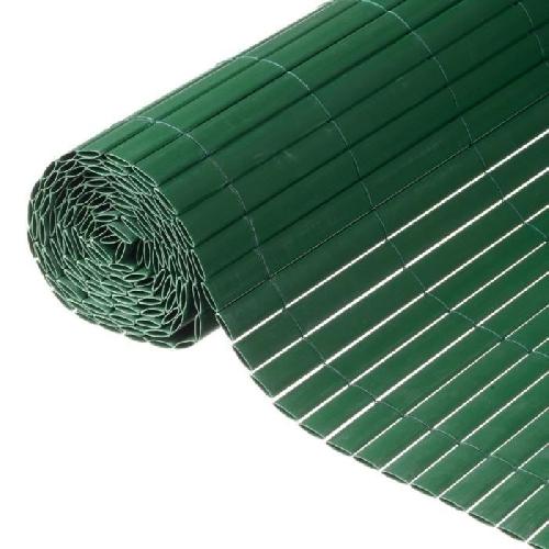 Cloture - Canisse - Brise Vue - Grillage - Panneau Canisse double face PVC vert fonce - NATURE - 1 x 3 m - 100 occultant - 1500 g-m2