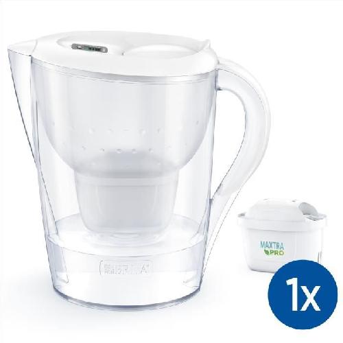 Carafe Filtrante Carafe filtrante BRITA - Marella Blanche XL - Capacite 3.5L dont 2.5L d'eau filtree - 1 Cartouche Maxtra Pro All-In-1 incluse