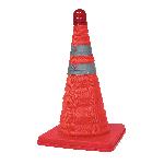 CARPOINT Cone de securite haute visibilite pliable avec LED clignotant - Rouge
