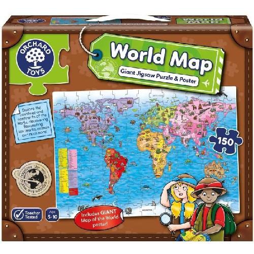 Jeu D'apprentissage Carte du monde - Puzzle - ORCHARD