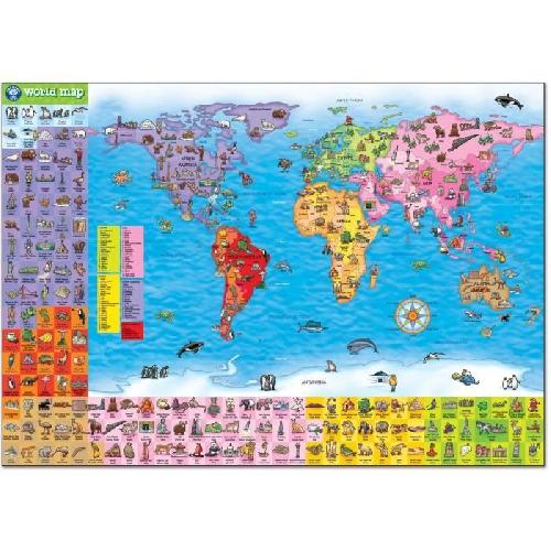 Jeu D'apprentissage Carte du monde - Puzzle - ORCHARD