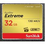 Carte memoire Compact Flash Extreme 32GB - SANDISK - 120Mbps