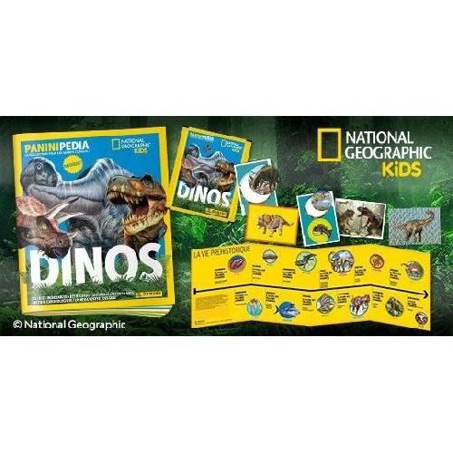 Jeu De Stickers Cartes a collectionner - PANINI - DINOS NATIONAL GEOGRAPHIC KIDS - PANINIPEDIA - Blister 7 pochettes
