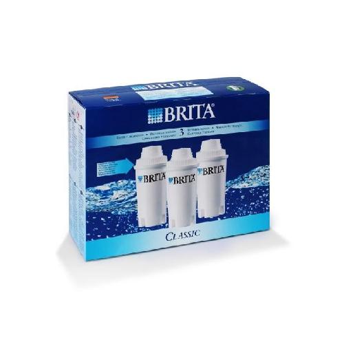 Filtre Pour Carafe Filtrante Cartouches filtrantes BRITA Classic - Pack de 3 - Réduction de tartre. chlore et impuretés - Blanc