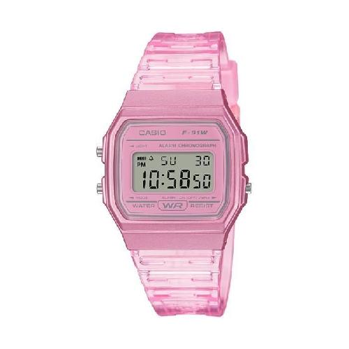 Montre Connectee Sport CASIO Collection Montre F-91WS-4EF chrono. alrame. calendrier auto