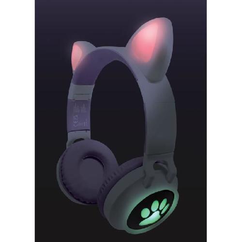 Casque Audio Enfant Casque audio 2-en-1 avec oreilles de chat LEXIBOOK - Bluetooth 5.0 - Rose - Pour enfants a partir de 4 ans