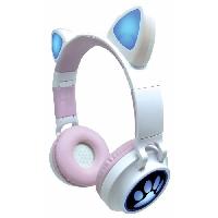 Casque Audio Enfant Casque audio 2-en-1 avec oreilles de chat LEXIBOOK - Bluetooth 5.0 - Rose - Pour enfants a partir de 4 ans