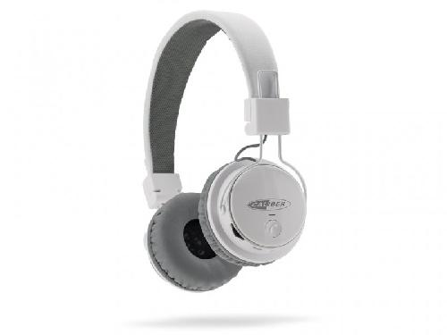 Casque - Ecouteur - Oreillette Casque audio sans fil Bluetooth AUX carte micro SD et tuner FM blanc