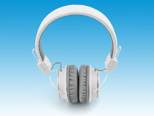 Casque - Ecouteur - Oreillette Casque audio sans fil Bluetooth AUX carte micro SD et tuner FM blanc
