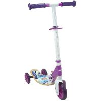 Casque De Glisse - Trottinette - Skate - Patin A Roulette SMOBY - Reine des Neiges - Patinette 3 roues silencieuses - Guidon réglable - Trottinette enfant en bois et métal