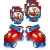 Casque De Glisse - Trottinette - Skate - Patin A Roulette STAMP - Set Patins a roulettes avec genouilleres - Spidey - Enfant - Bleu - Rouge - Garcon