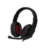Casque - Ecouteur - Oreillette Casque Gamer avec Ecouteurs microphone 2.2m rouge et noir