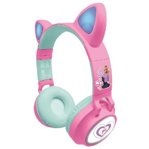 Casque Audio Enfant Casque enfant - LEXIBOOK - Barbie - Bluetooth 5.0 - Effets lumineux - Microphone intégré