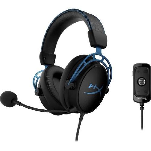 Casque  - Microphone Casque Gamer Filaire - HyperX Cloud Alpha S - pour PC & console - Noir/Bleu