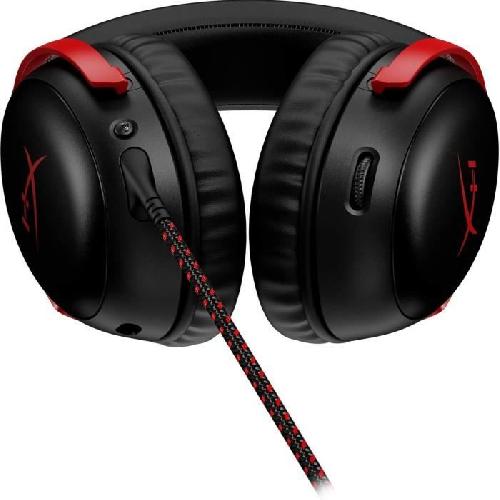 Casque  - Microphone Casque Gamer Filaire - HyperX Cloud III - pour PC & console - Noir/Rouge