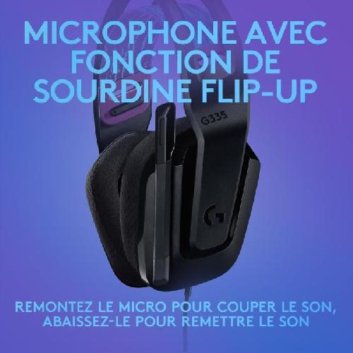 Casque  - Microphone Casque gamer - Filaire - Logitech G - G335  - Léger - Noir