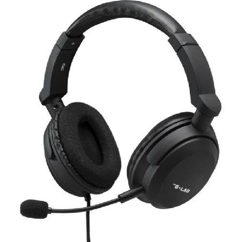 Casque  - Microphone Casque Gamer Filaire - The G-Lab - KORP CARBON - Microphone Détachable - PC/Playstation/Xbox - Noir