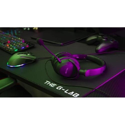 Casque  - Microphone Casque Gamer Filaire - The G-Lab - KORP CARBON - Microphone Détachable - PC/Playstation/Xbox - Noir