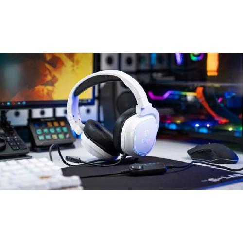 Casque  - Microphone Casque Gamer Filaire - The G-Lab - KORP RADIUM - Microphone - RGB - Blanc